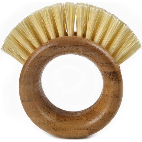 Brosse de nettoyage 2 en 1 pour fruits et légumes The Ring, petite (lot de 1), blanche