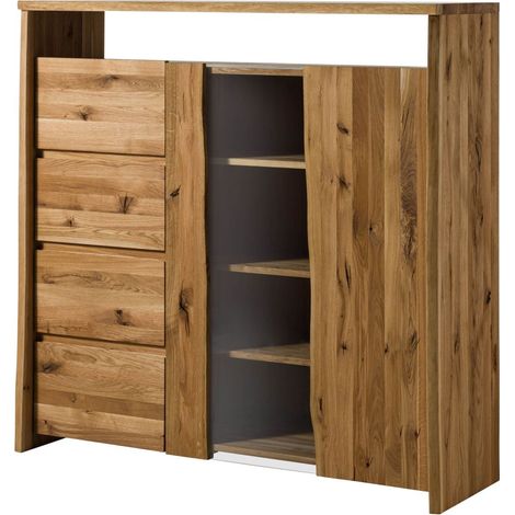 Highboard Wildeiche 150x45x147 natur geölt PURE OAK 111