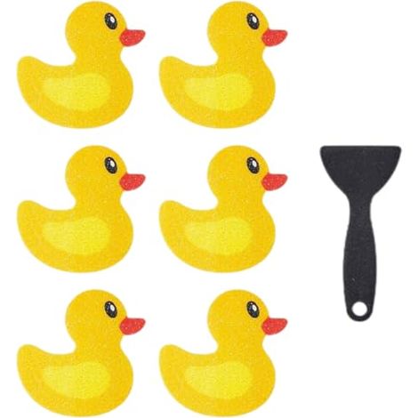 6 Autocollants Antidérapants pour Baignoire et Douche avec Raclette (env. 9,91 cm x 5,84 cm) (1/4)