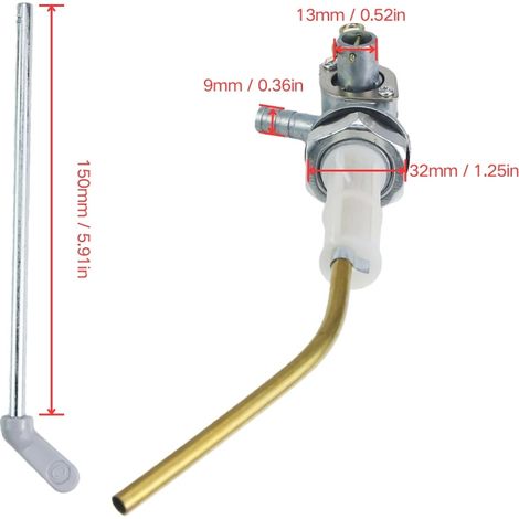 Interrupteur de robinet d'essence pour moto compatible avec les modèles VESPA PX 125, 150 et 200 PRIMA (1977-1983) (1/4)