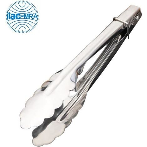 (argent)Pince Cuisine,Bord Roulé Pince Cuisine en Acier Inoxydable pour Pain et Steak,Pince Cuisine Inox avec Boucle de Verrouillage-22cm (1/4)
