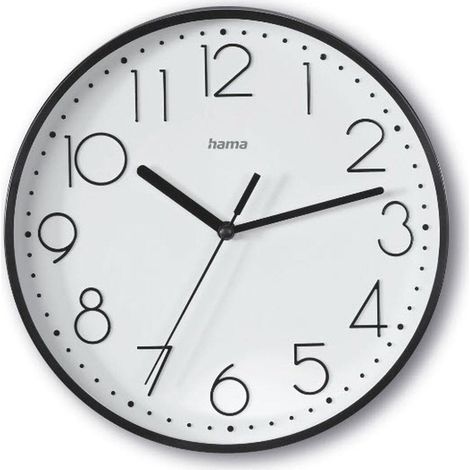 Hama Wanduhr Salina Schwarz 22 cm Quartz Lautlos