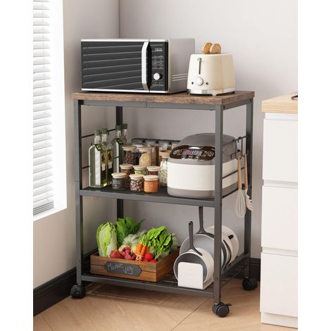 Desserte de Cuisine à roulettes, 3 Niveaux Métal, Chariot de Rangement, Idéal pour Organiser le Salon ou le Bureau (1/5)