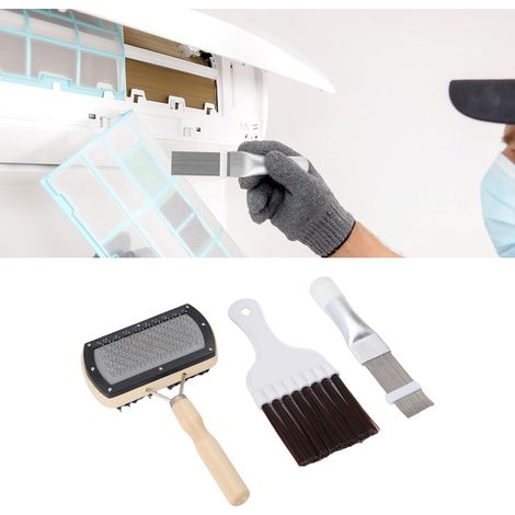 Reinigungsset für Klimaanlagenkondensatoren – Set mit 3 Werkzeugen (ABS-Kunststoffbürste, Reinigungsspieß) zur effektiven Reinigung von Kondensatoren und Heizkörpern (1/5)
