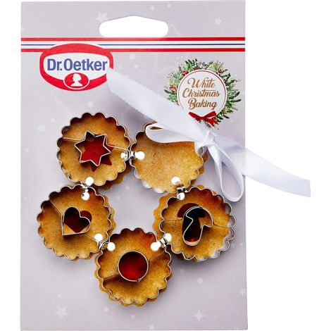 Dr. Oetker Set Biscotti Forme e soggetti Diversi a Doppio Taglio in Acciaio Inossidabile, Argento, assortite, 5 unità (1/3)