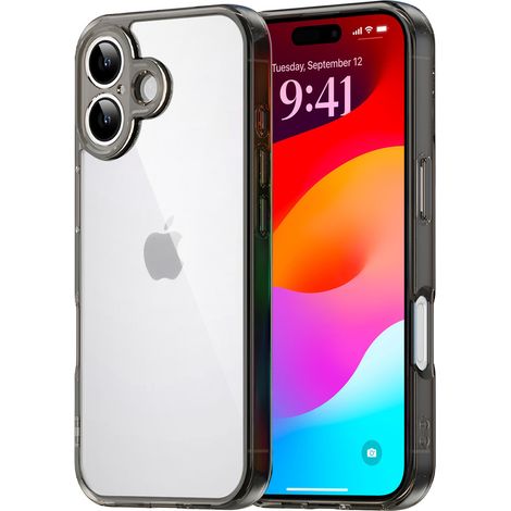 Custodia per iPhone 17 con protezione per la fotocamera, trasparente con cornice nera (1/5)