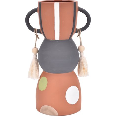 Signes Grimalt Jarrón Jarrones und Portavelas  Braune Vase - 30x18x13cm