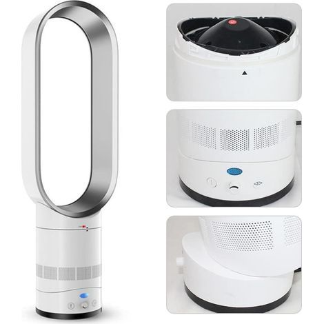 16-inch Bladeless Tower Fan – Silent – ​​Silver – Air Purification – Individual Cooling (1/5)