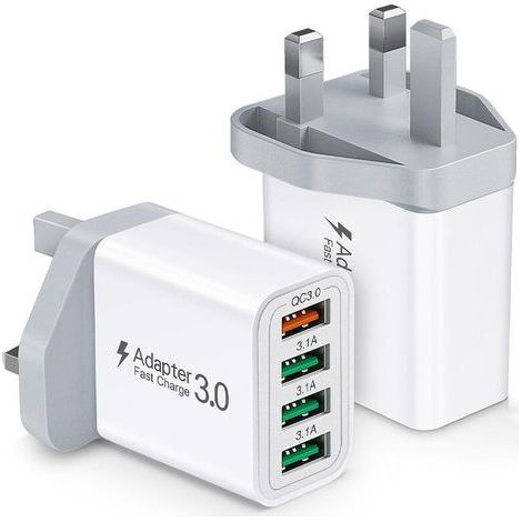 Chargeur USB 40 W multiprises pour iPhone 15, 14, 13, 12, 11, 8, XR, Samsung S24 Ultra, S23, S22, S21, iPad, Xiaomi, Huawei (1/5)