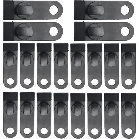 20 Pièces Pince pour Bache, Clips de Bâche de Tente, Attache Bache, pour Bâche, Tente, Couvertures, Auvents, Bannières, Jardinage, Noir (1/5)