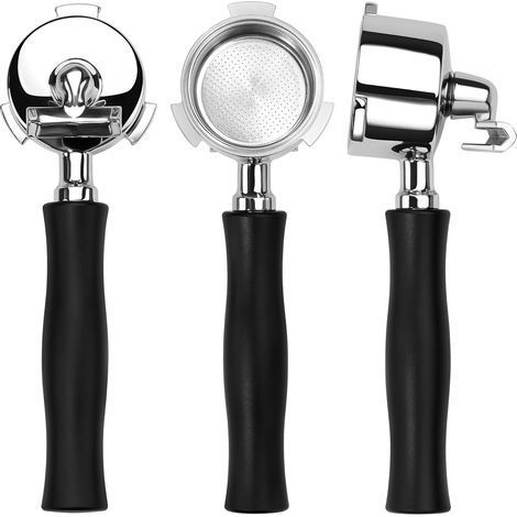 1 Porte-filtre double bec 51 mm, aluminium anodisé, acier inoxydable, panier 18 g, machines Delonghi Dedica (1/5)