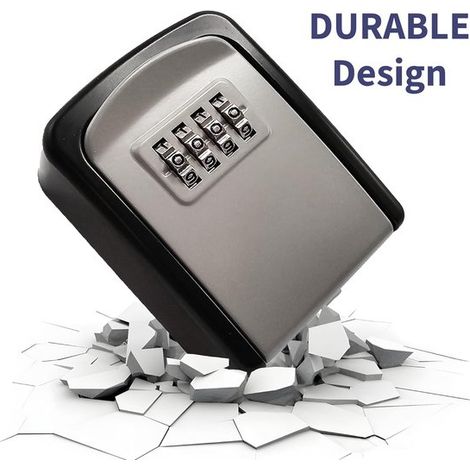 Caja fuerte para llaves，Totalmente metálica，Caja fuerte para llaves con código para exteriores，Armario para llaves，Impermeable (1/5)