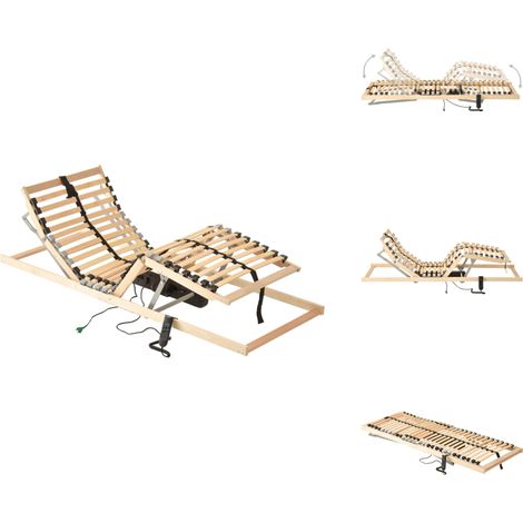 Sommier à lattes électrique sans matelas avec 7 zones 80x200 cm - Sommier Électrique - Lit Électrique - Sommier À Lattes - Sommier Ajustable - Support Lombaire (1/5)