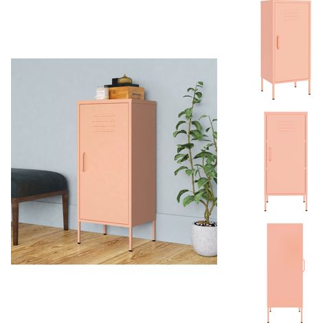 Lagerschrank Rosa 42,5x35x101,5 cm Stahl - Schreibtisch - Regal - Aufbewahrungsschrank - Rosa Schrank - Metallregal (1/5)