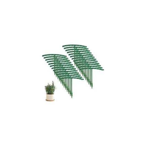 Lot de 24 piquets de support semi-ronds empilables pour plantes de jardin,(24, chaque niveau de 14 cm) pour intérieur et extérieur (1/5)