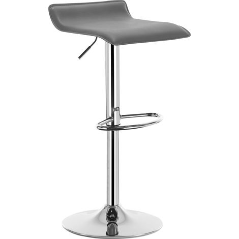 Nova – Tabouret de bar en similicuir gris – Hauteur réglable 62-84 cm – Siège pivotant 39 x 38.5 cm – Charge maximale 100 kg (1/7)