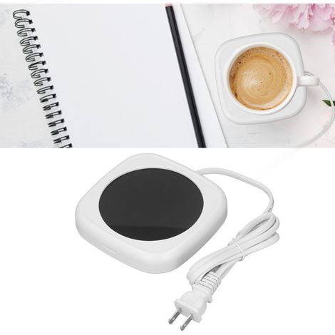 Sous-verre isotherme pour tasse à café/tapis chauffant/support pour tasse à eau/chauffe-tasse/chauffe-thé/chauffe-café de bureau/norme américaine 110 V blanc (1/5)