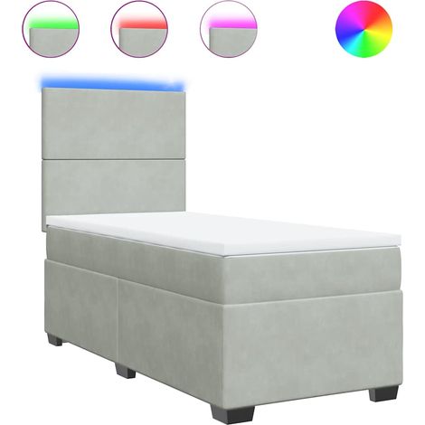 Maison Exclusive - Sommier à lattes de lit et matelas Gris clair 100x200cm Velours (1/5)