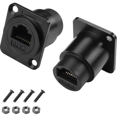 2 - Pack RJ45 cat6 panneau socket type d RJ45 femelle connecteur réseau LAN cloison passe - partout Socket (1/5)