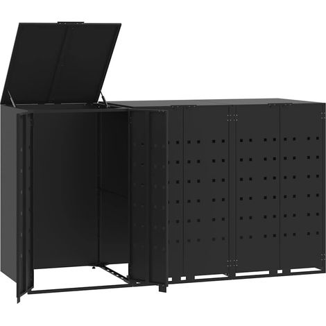 Maison Exclusive - Mülltonnenbox für 3 Tonnen Schwarz 207x79x117