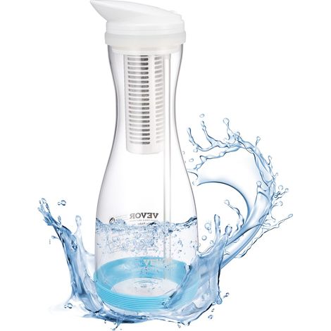 Carafe Filtrant en Verre 6 Tasses, Pichet Filtrant Capacité de Filtre 800 L, Distributeur d'Eau Sûr sans BPA, Réduisant le Chlore, la Rouille, les Odeurs, PFOA/PFOS, pour Maison Bureau (1/5)
