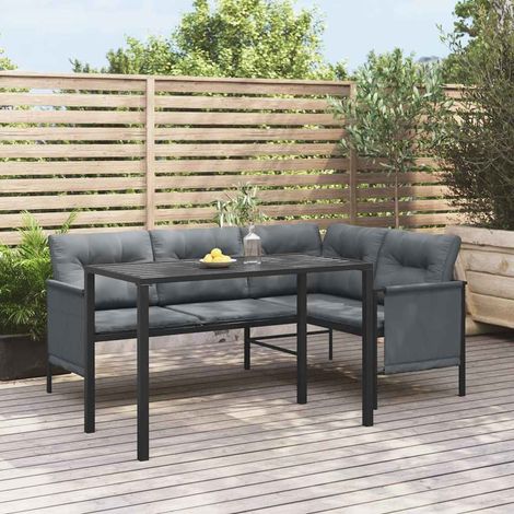 vidaXL Garten-Esstisch Anthrazit 110x54x70 cm Stahl (1/5)