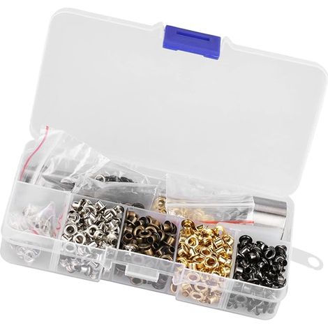 Kit de Rondelles D'œillets avec 3 Outils de Travail Manuel Oeillets en Métal pour Travaux Manuels, Projets en Cuir, Réparation de Chaussures, Accessoires de métal 2 (1/5)