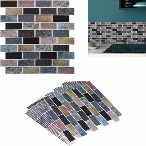 Juego de 10 pegatinas de pared de piedra y azulejos