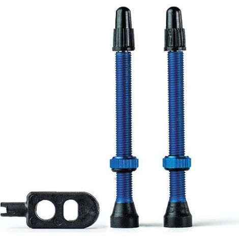 Válvulas Tubeless Trezado Azul 60mm - 2 uds con llave (1/5)