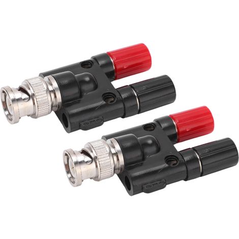 Adaptateur répartiteur coaxial RF (2 connecteurs BNC mâle vers double prise banane femelle 4 mm)