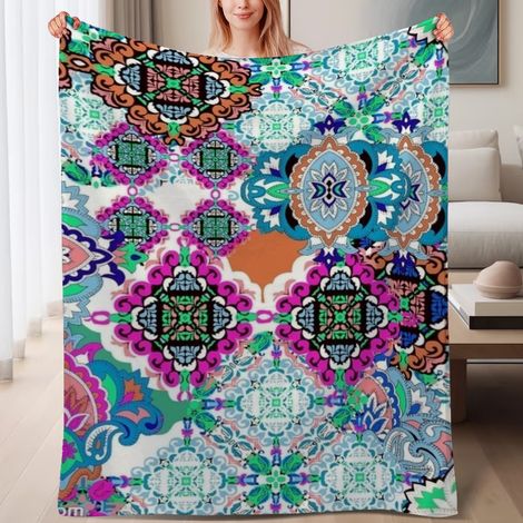 Couverture de lit en polaire, jeté doux et chaud pour le printemps, légère et luxueuse en microfibre de polyester, décoration intérieure, cadeau adapté pour tout le monde,6080 pouces (1/4)