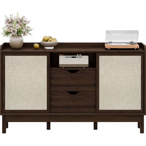 Buffet portes coulissantes & 2 tiroirs – Rangement, salon & salle à manger