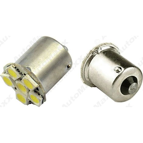 White 1156 BA15S 5050 6LED car turn lights, LED brake lights, and LED taillights. (1/4)