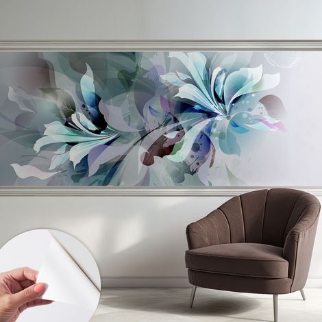 Selbstklebende Tapete - Wanddekoration Wohnzimmer - Tapete Schlafzimmer Blumenabstraktion 250x104 cm