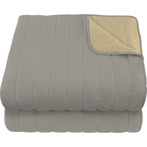 Trapuntino Double Face Singolo 100gr in Microfibra Panna/Grigio Chiaro (1/3)