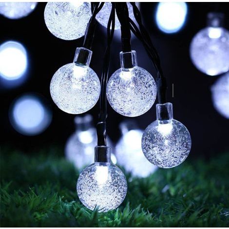 Waterproof outdoor solar string lights, white light, 5 meters long, 20 LEDs (1/5)