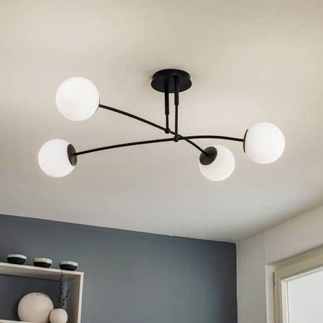[NEUWERTIG] B-Ware Euluna Deckenlampe Deckenlampe Lampe Leuchte Pregos 4 In Schwarz Vierflammig