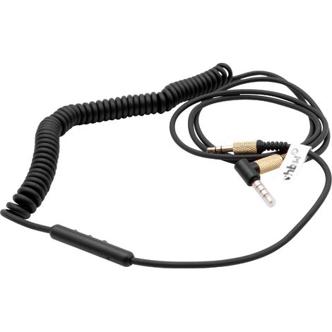vhbw Audio AUX Cable compatible with Marshall Major Bluetooth, Major II Headphones - With 3.5mm Jack, 150 - 230cm, Gold/Black