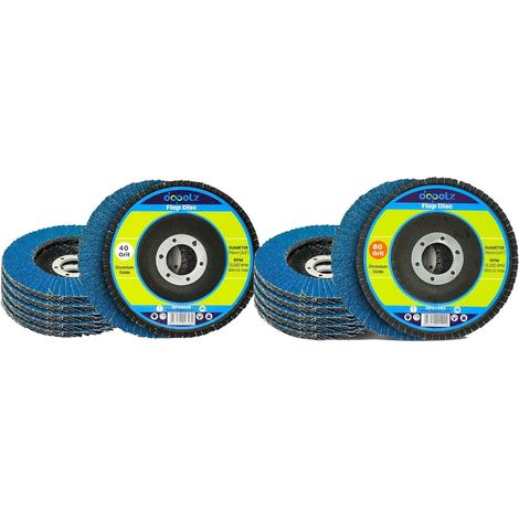 Dapetz ® Flap Discs 40 Grit & 80 Grit 115mm Zirconia Grinding Discs Zirconium Sanding Discs for 4.5" Angle Grinder to Sanding Grinding Metal Wood and Stainless Steel-10 Pack (1/5)