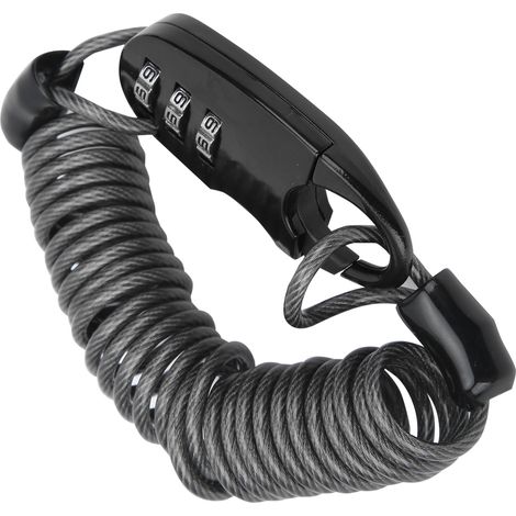 Câble de sécurité vélo avec serrure à combinaison pour moto et bicyclette, noir universel (1/5)