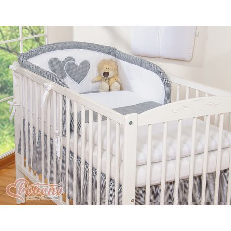Juego de cama de 3 piezas 120x90 Corazones - pata de gallo negra (1/4)