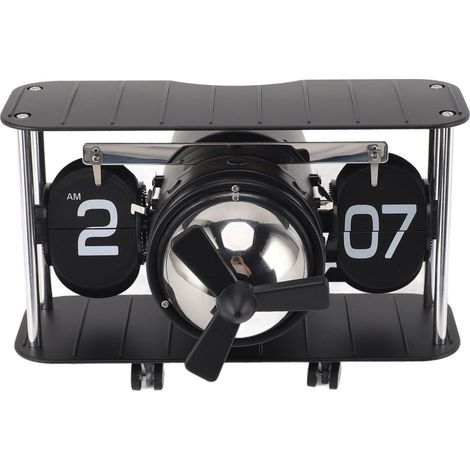 Reloj de Sobremesa Flip Avión, Acero Inoxidable 304 Negro con Temporizador y Alarma, Diseño Retro Mecánico – Ideal para Oficina y Hogar (1/5)