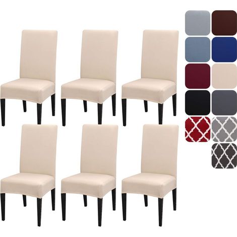 Stuhlhussen 6er Set Stretch für Esszimmerstühle, abnehmbar & waschbar (1/5)