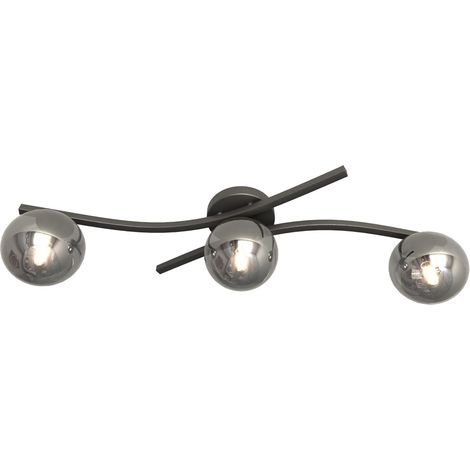 Plafonnier moderne noir graphite boules 3xE14 10W OPUS (1/5)