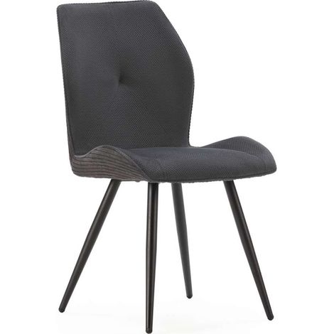 Pack de 2 sillas modelo Adara tapizado textil negro, 91cm(alto) 46cm(ancho) 62cm(largo) (1/5)