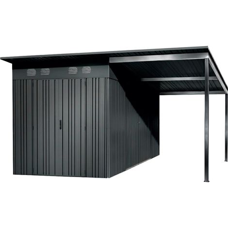 Hoggar – Caseta Jardín Exterior 14,14m2 Pioneer Y140 – Estructura Autoportante – Doble Puerta Reforzada – Cierre con Llave Incluida – Columnas en V – Techo Robusto – Tejado Lateral - 505x280x220cm