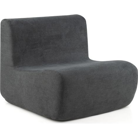 Puff ergonomico in velluto 84 x 82 x 69 cm comfort ottimale design moderno in velluto grigio 200018743