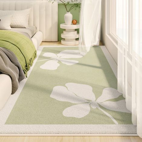 Printemps 4020cm Imitation cachemire Un tapis simple, propre et durable en imitation cachemire pour une chambre minimaliste, absorbant, antidérapant et parfait pour la chambre ou comme tapis de chevet (1/4)