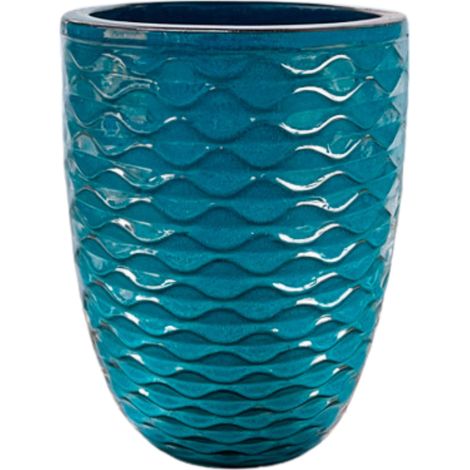 Keramischer Blumentopf Atlantis - Türkis - Ø 28 cm Höhe 54 cmm (1/5)