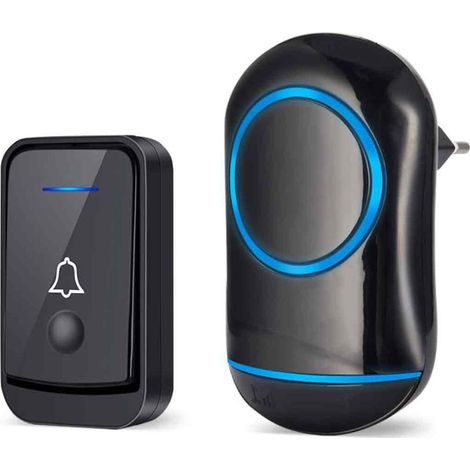 Sonnette sans fil étanche avec une portée ultra-longue,sonnette sans fil à brancher pour une utilisation domestique. (1/5)